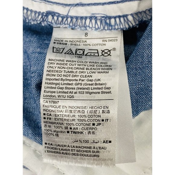 Gap Chambray City Shorts Womens Size 2 Solid Blue Mid Rise 3” Inseam Cotton - Picture 9 of 9